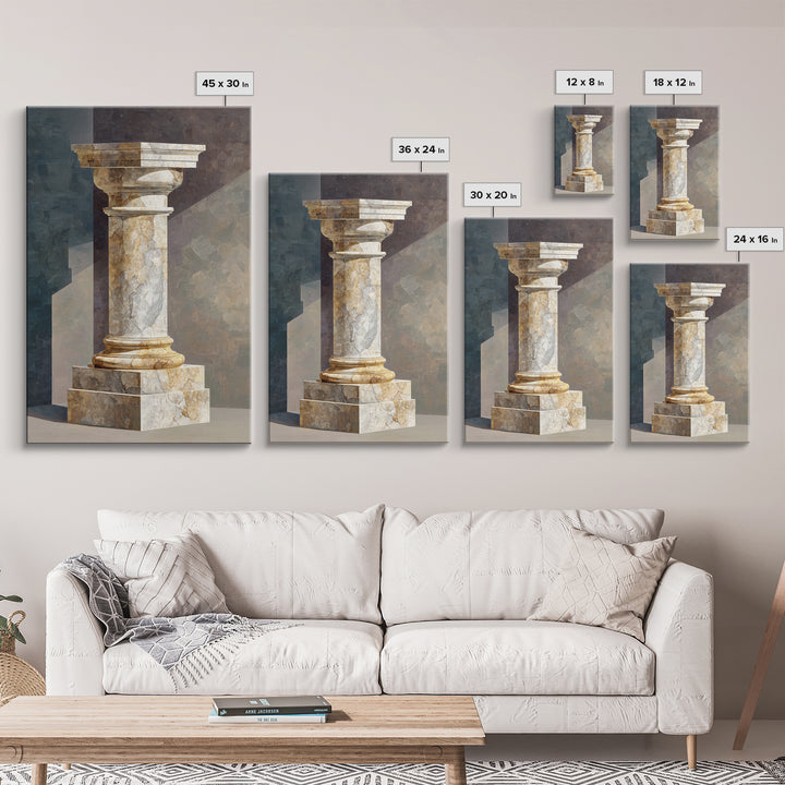 Marble Courthouse Column Study Without Building Scene Canvas Print, Law Office Art, Office Decor, Watercolor Art, Counsel, LOA-2x3-35