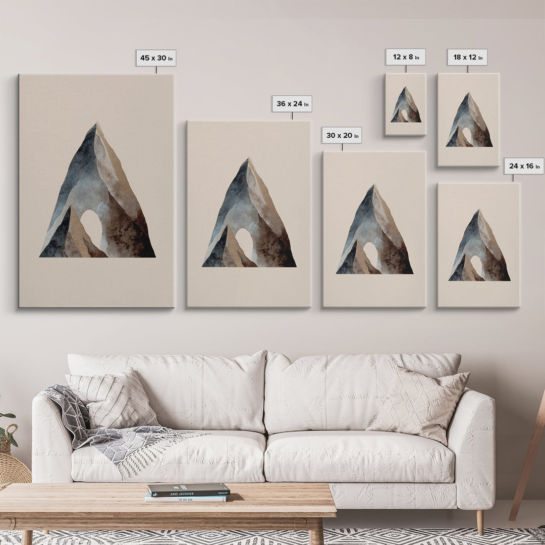 Ink Wash Mountain Symbolizing Stability Framed Canvas Print, Law Office Art, Lawyer Office Decor, Office Decor, Counsel, LOA-2x3-52