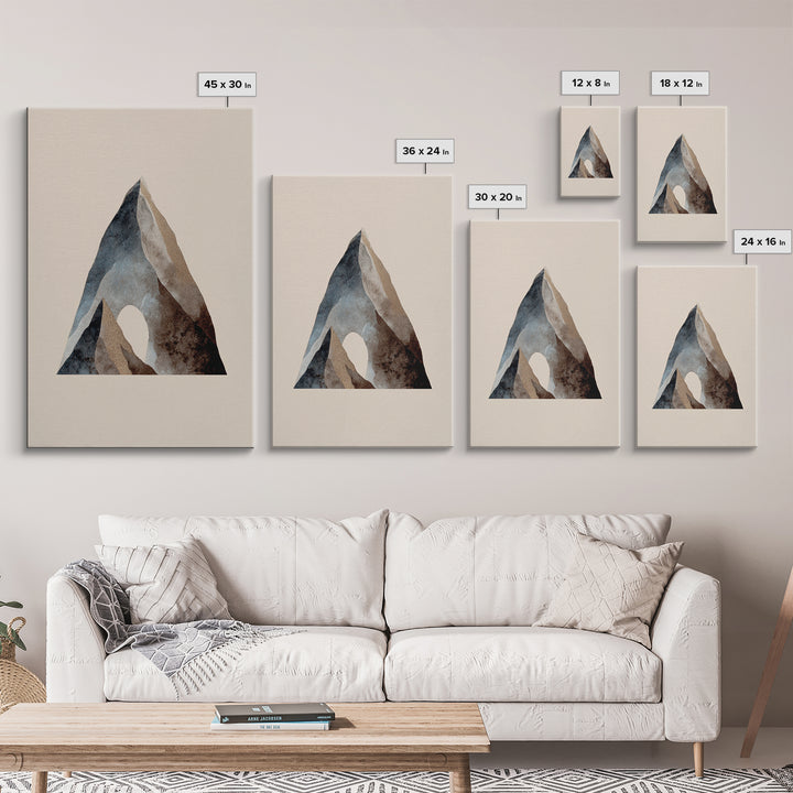 Ink Wash Mountain Symbolizing Stability Framed Canvas Print, Law Office Art, Lawyer Office Decor, Office Decor, Counsel, LOA-2x3-52