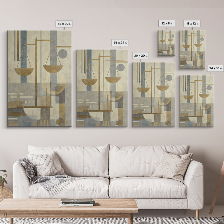 Classical Scales of Justice Canvas Print, Law Office Art, Office Decor, Oil Painting, Counsel, Therapy Office Decor, LOA-2x3-81