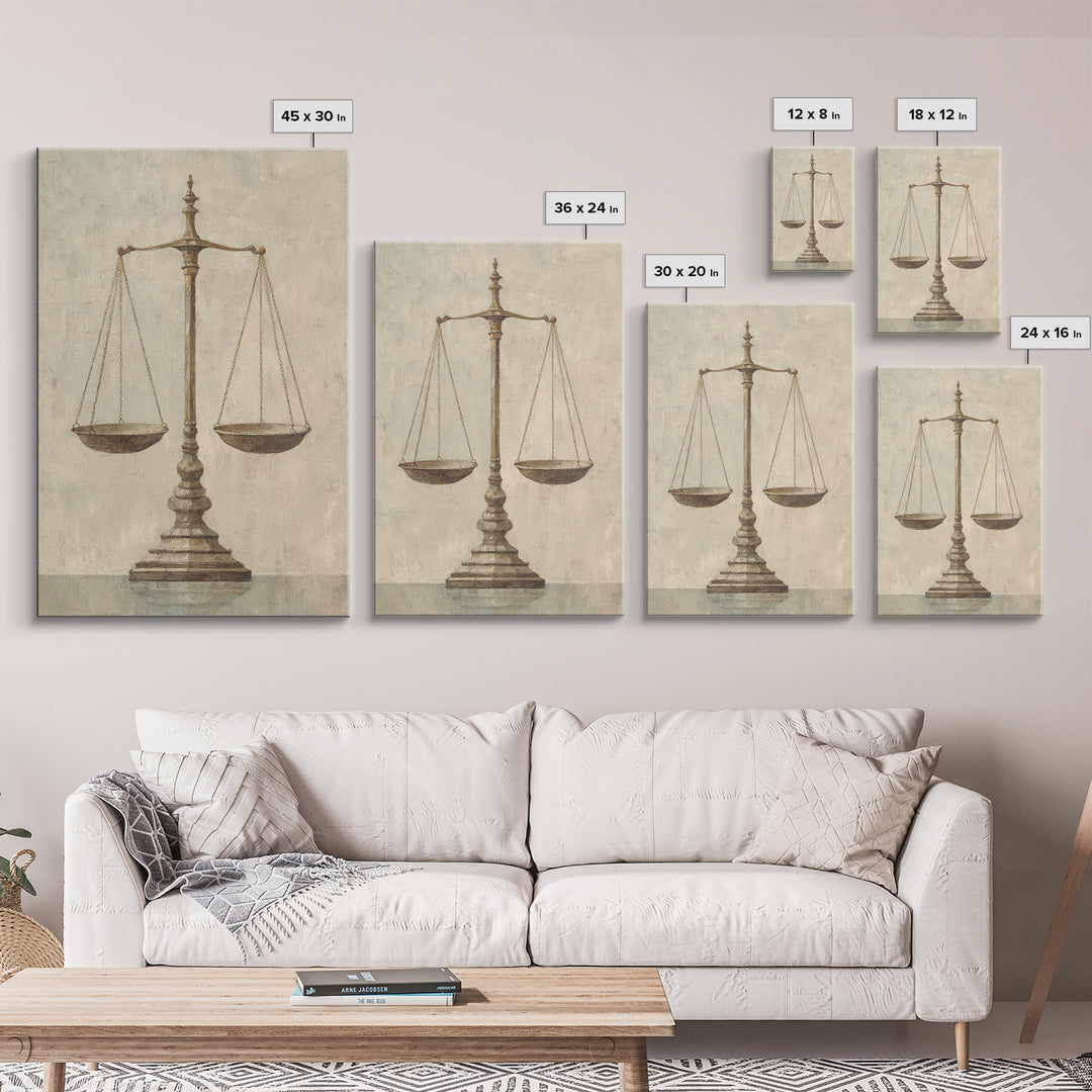 Classical Scales of Justice Canvas Print, Law Office Art, Art Print, Office Decor, Counsel, Printable Art, Office Wall Art, LOA-2x3-9