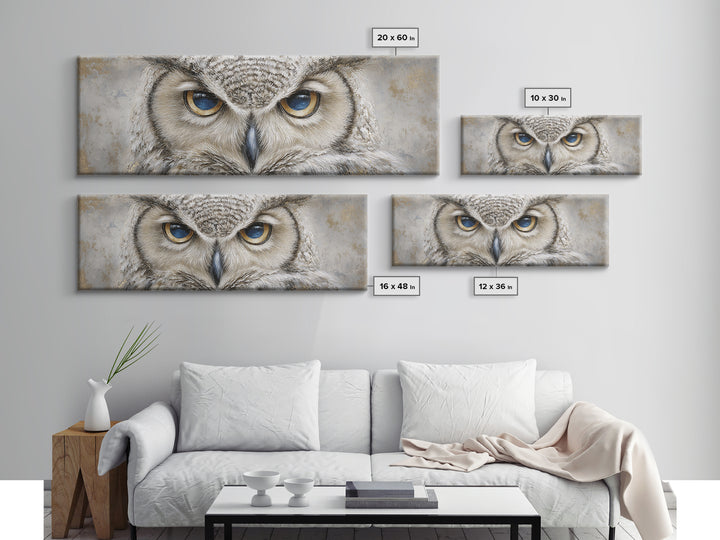 Owl Portrait Representing Wisdom Canvas Print, Law Office Art, Office Wall Art, Office Decor, Fine Art, Counsel, Butterfly Art, LOA-3x1-33