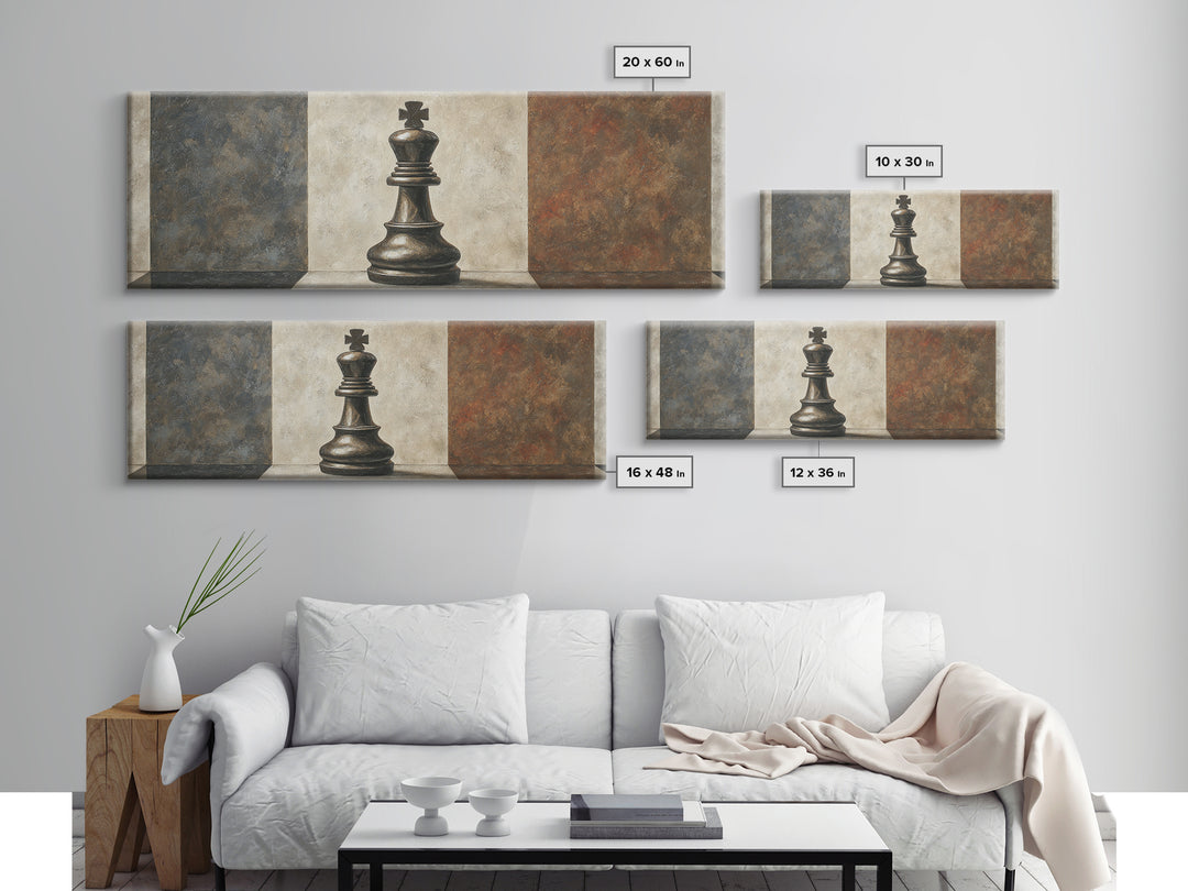 Single Chess King Canvas Print, Law Office Art, Decor, Office Decor, Fine Art, Counsel, Bookish Wall Art, Gifts for Lawyers, LOA-3x1-38