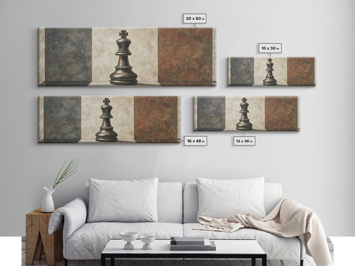 Single Chess King Canvas Print, Law Office Art, Decor, Office Decor, Fine Art, Counsel, Bookish Wall Art, Gifts for Lawyers, LOA-3x1-38