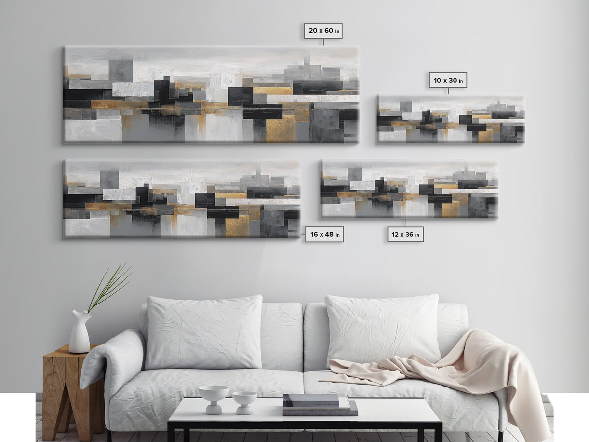 Quiet City Skyline Canvas Print, Law Office Art, Law, Office Decor, Abstract Art, Counsel, Modern Decor, Fine Art Print, LOA-3x1-4