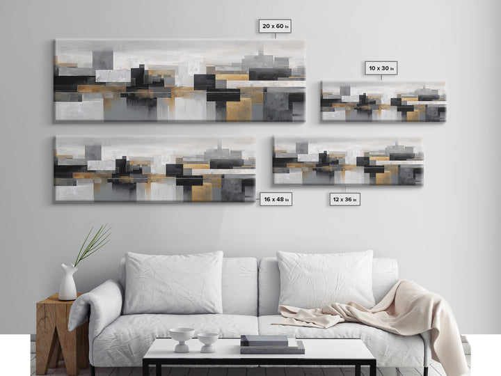 Quiet City Skyline Canvas Print, Law Office Art, Law, Office Decor, Abstract Art, Counsel, Modern Decor, Fine Art Print, LOA-3x1-4