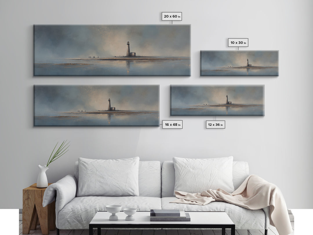 Stormy Landscape with Lighthouse as Guidance Metaphor Canvas Print, Law Office Art, Gallery Decor, Office Decor, Counsel, LOA-3x1-99