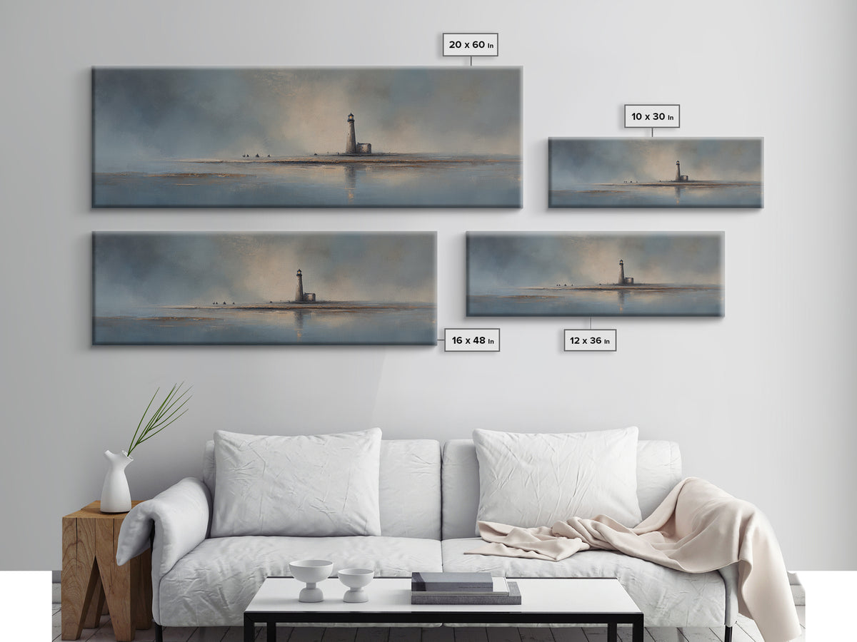 Stormy Landscape with Lighthouse as Guidance Metaphor Canvas Print, Law Office Art, Gallery Decor, Office Decor, Counsel, LOA-3x1-99