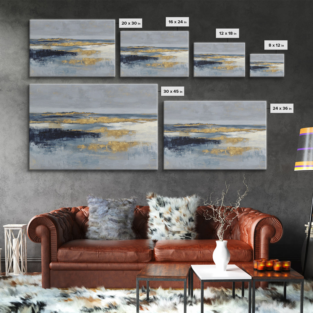 Abstract Navy and Gold Composition for Authority Canvas Print, Law Office Art, Printable Art, Office Decor, Fine Art, Counsel, LOA-3x2-32