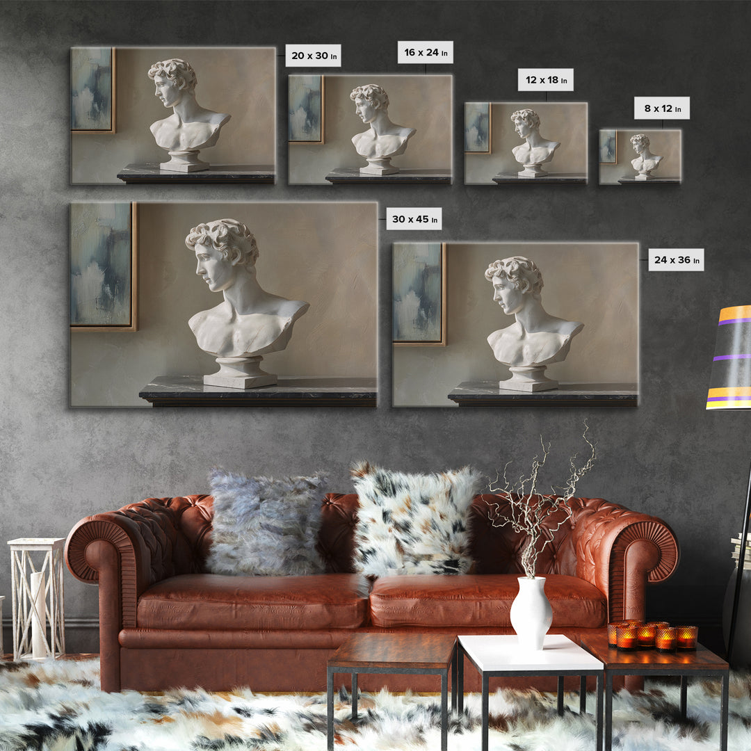 Classical Statue Bust Canvas Print, Law Office Art, Room Decor, Office Decor, Oil Painting, Counsel, Printable Art, LOA-3x2-4