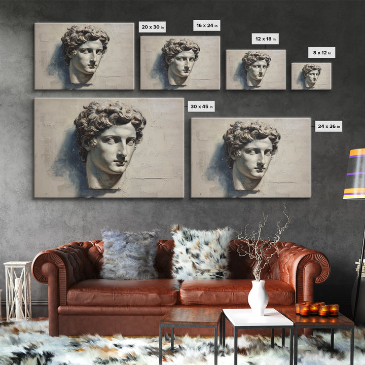 Classical Statue Bust Canvas Print, Law Office Art, Office, Office Decor, Abstract Art, Counsel, Butterfly Print, Lawyer, LOA-3x2-52
