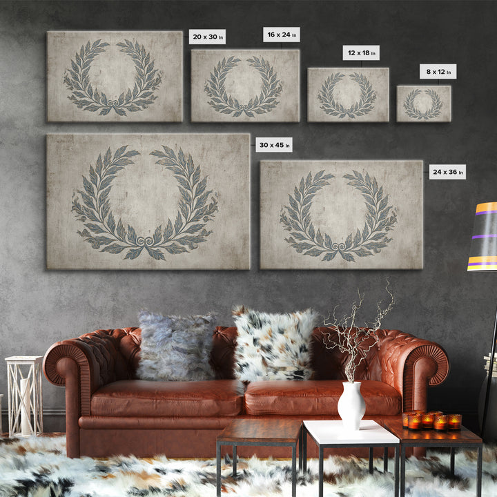 Roman Laurel Wreath Canvas Print, Law Office Art, Teen Girl Room Decor, Office Decor, Fine Art, Counsel, Luxury Decor, LOA-3x2-84