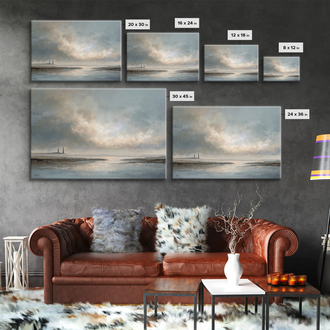 Stormy Landscape with Lighthouse as Guidance Metaphor Canvas Print, Law Office Art, Butterfly Art, Office Decor, Counsel, LOA-3x2-87