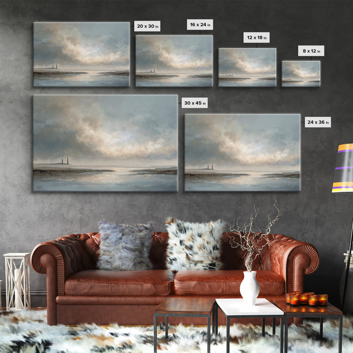 Stormy Landscape with Lighthouse as Guidance Metaphor Canvas Print, Law Office Art, Butterfly Art, Office Decor, Counsel, LOA-3x2-87