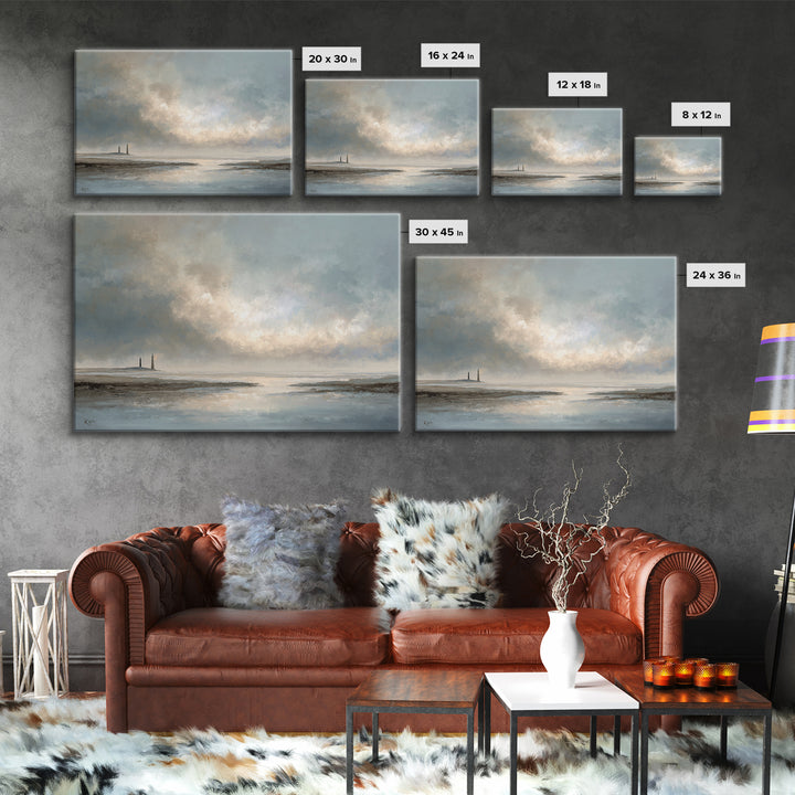 Stormy Landscape with Lighthouse as Guidance Metaphor Canvas Print, Law Office Art, Butterfly Art, Office Decor, Counsel, LOA-3x2-87