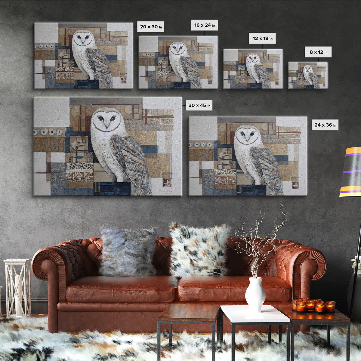 Owl Portrait Representing Wisdom Canvas Print, Law Office Art, Law, Office Decor, Counsel, Modern Decor, Fine Art Print, LOA-3x2-93