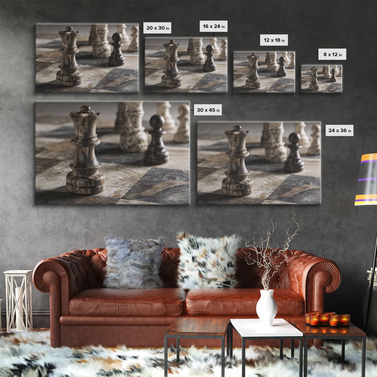 Single Chess King Canvas Print, Law Office Art, Bookish Wall Art, Office Decor, Fine Art, Counsel, Lawyer Office Decor, LOA-3x2-98