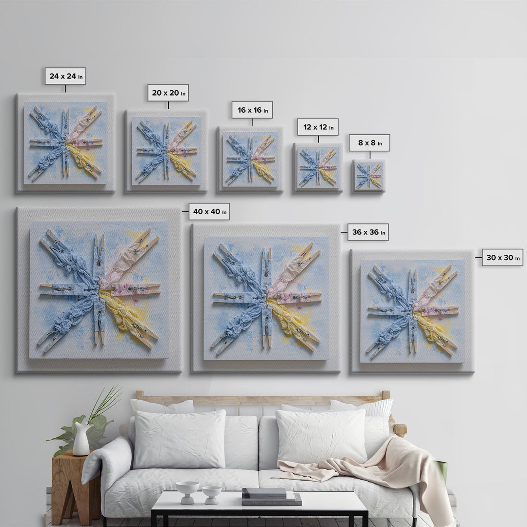 Clean Blue Water Ripple Abstraction Framed Canvas Print, Laundry Room Art, Whimsical Art, Living Room Decor, Fine Art, Clean, LRA-1x1-42
