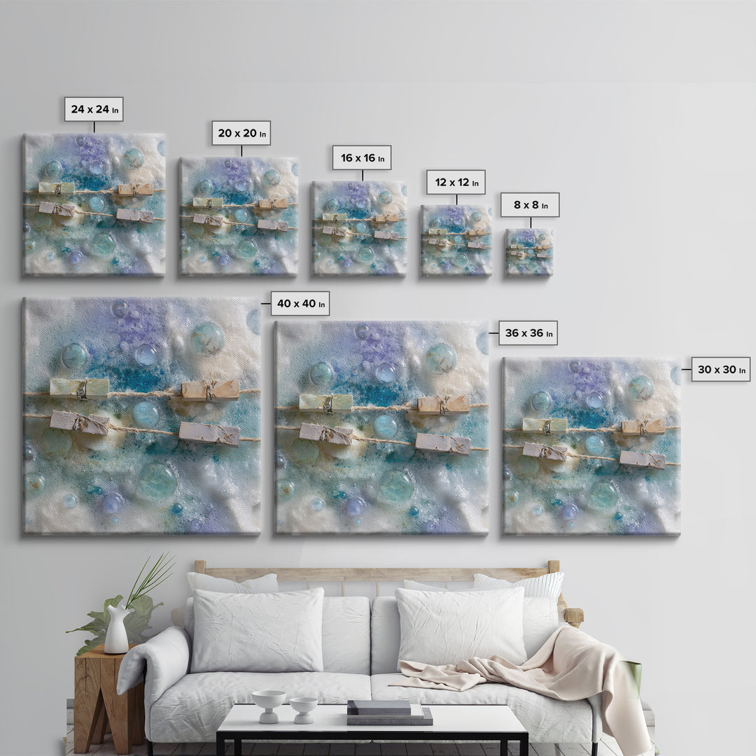 Abstract Suds and Bubbles Framed Canvas Print, Laundry Room Art, Downloadable Art, Living Room Decor, Fine Art, Clean, LRA-1x1-46