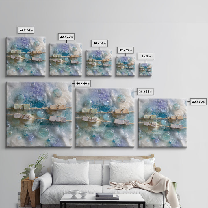 Abstract Suds and Bubbles Framed Canvas Print, Laundry Room Art, Downloadable Art, Living Room Decor, Fine Art, Clean, LRA-1x1-46