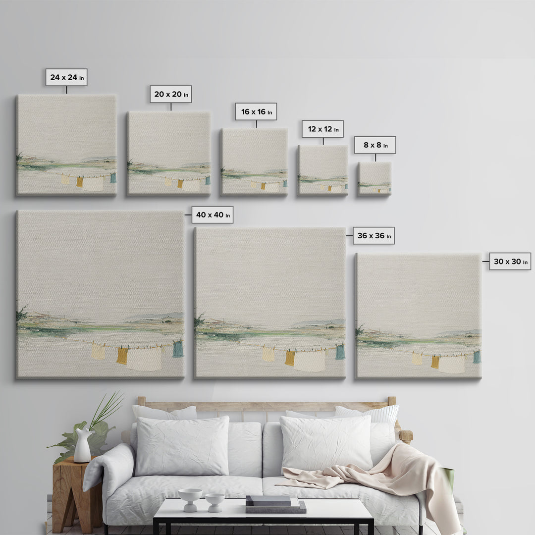 Fresh Air Meadow Landscape for Clean Mood Framed Canvas Print, Laundry Room Art, Wall Art Print, Living Room Decor, Clean, LRA-1x1-47
