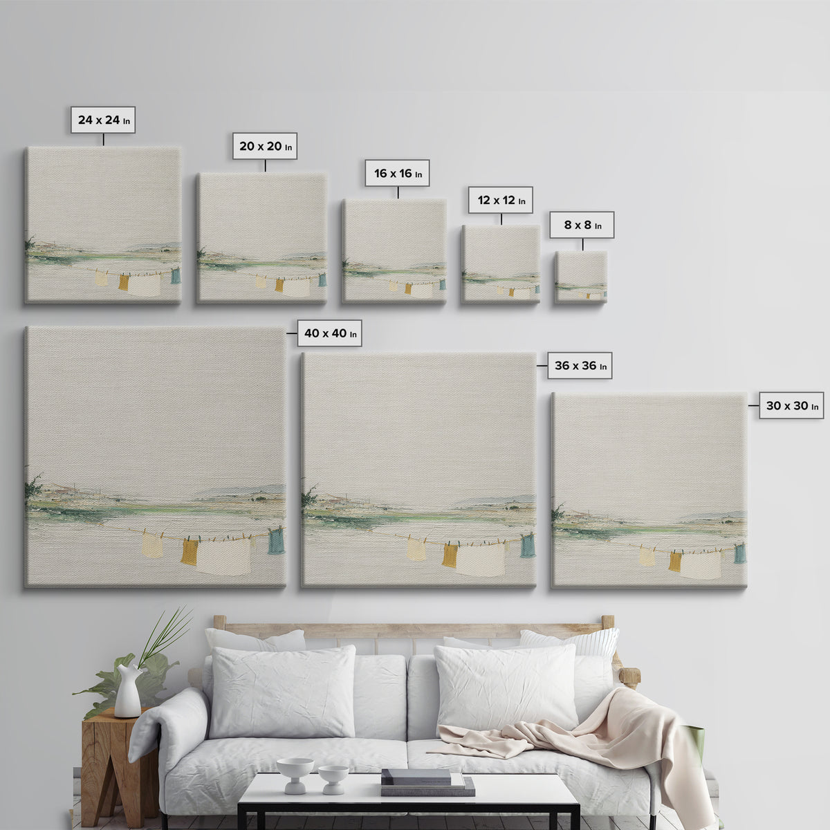 Fresh Air Meadow Landscape for Clean Mood Framed Canvas Print, Laundry Room Art, Wall Art Print, Living Room Decor, Clean, LRA-1x1-47