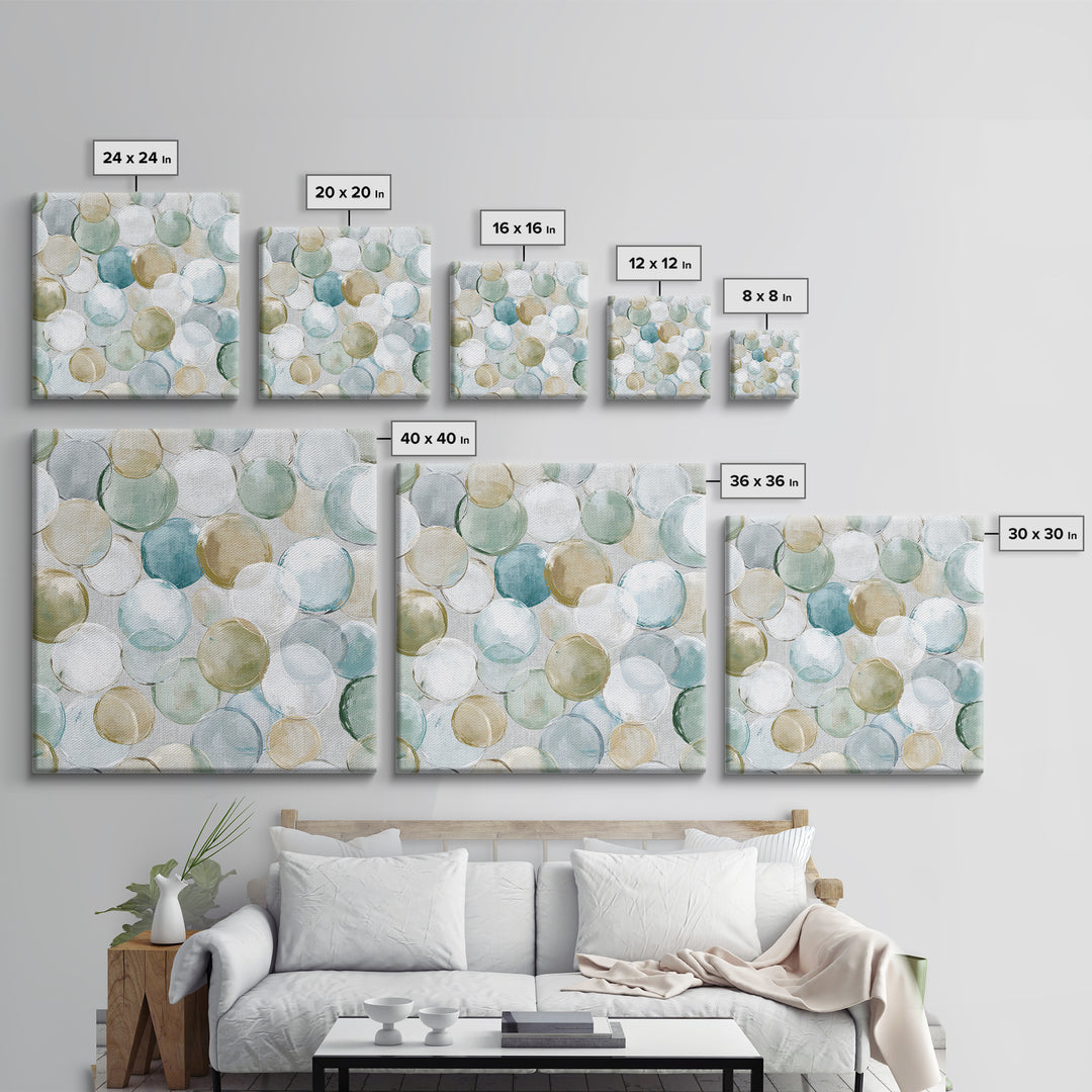 Soap Bubbles Rendered as Playful Abstract Circles Canvas Print, Laundry Room Art, Gallery Wall Prints, Living Room Decor, Clean, LRA-1x1-54