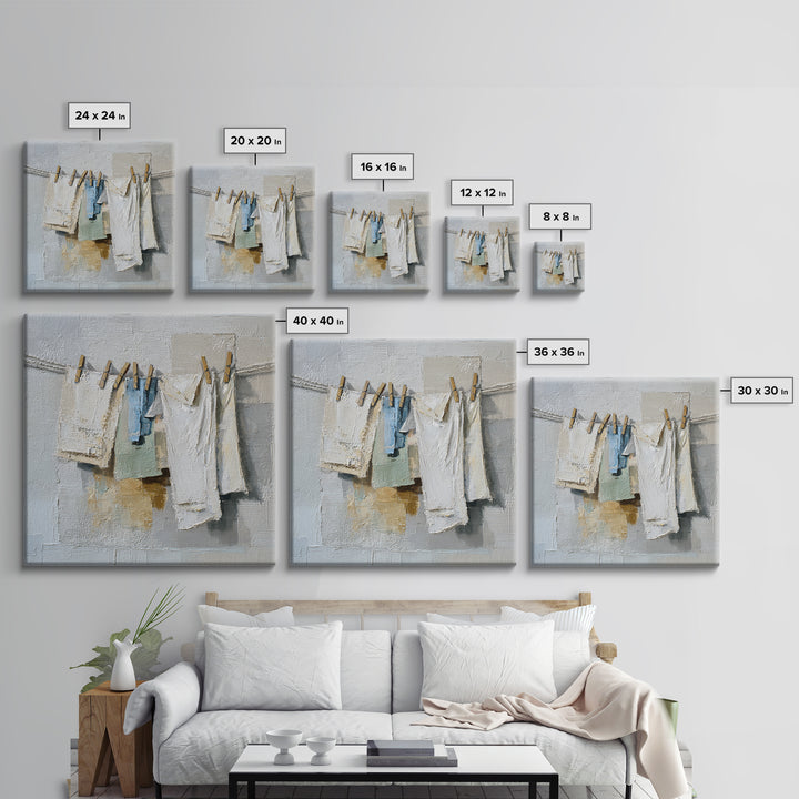 Linen Texture Abstract Canvas Print, Laundry Room Art, Custom Wall Art, Living Room Decor, Abstract Art, Clean, Modern Decor, LRA-1x1-60