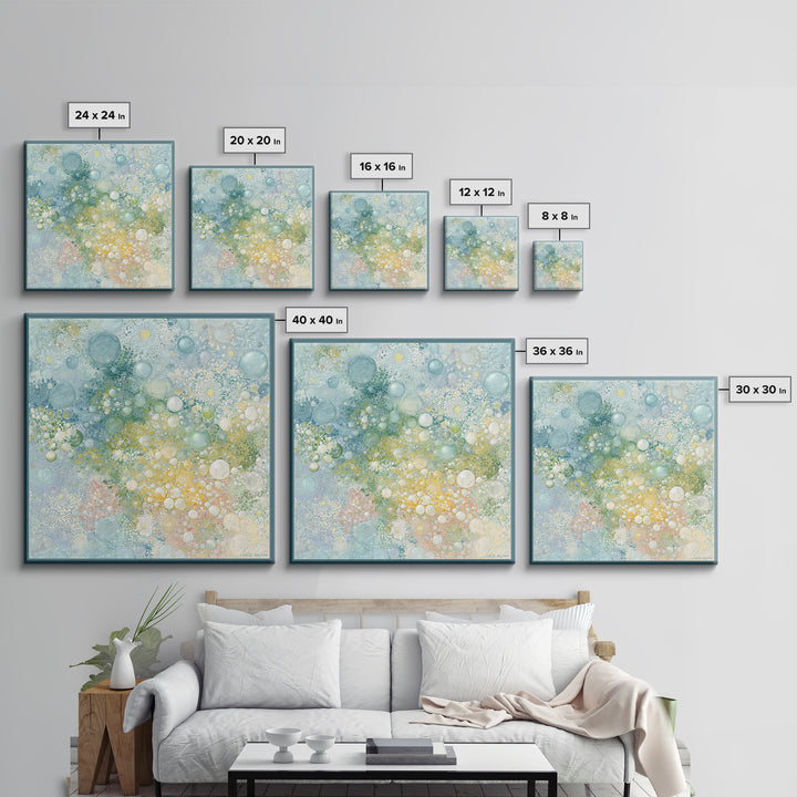 Abstract Suds and Bubbles Framed Canvas Print, Laundry Room Art, Downloadable Art, Living Room Decor, Fine Art, Clean, LRA-1x1-70