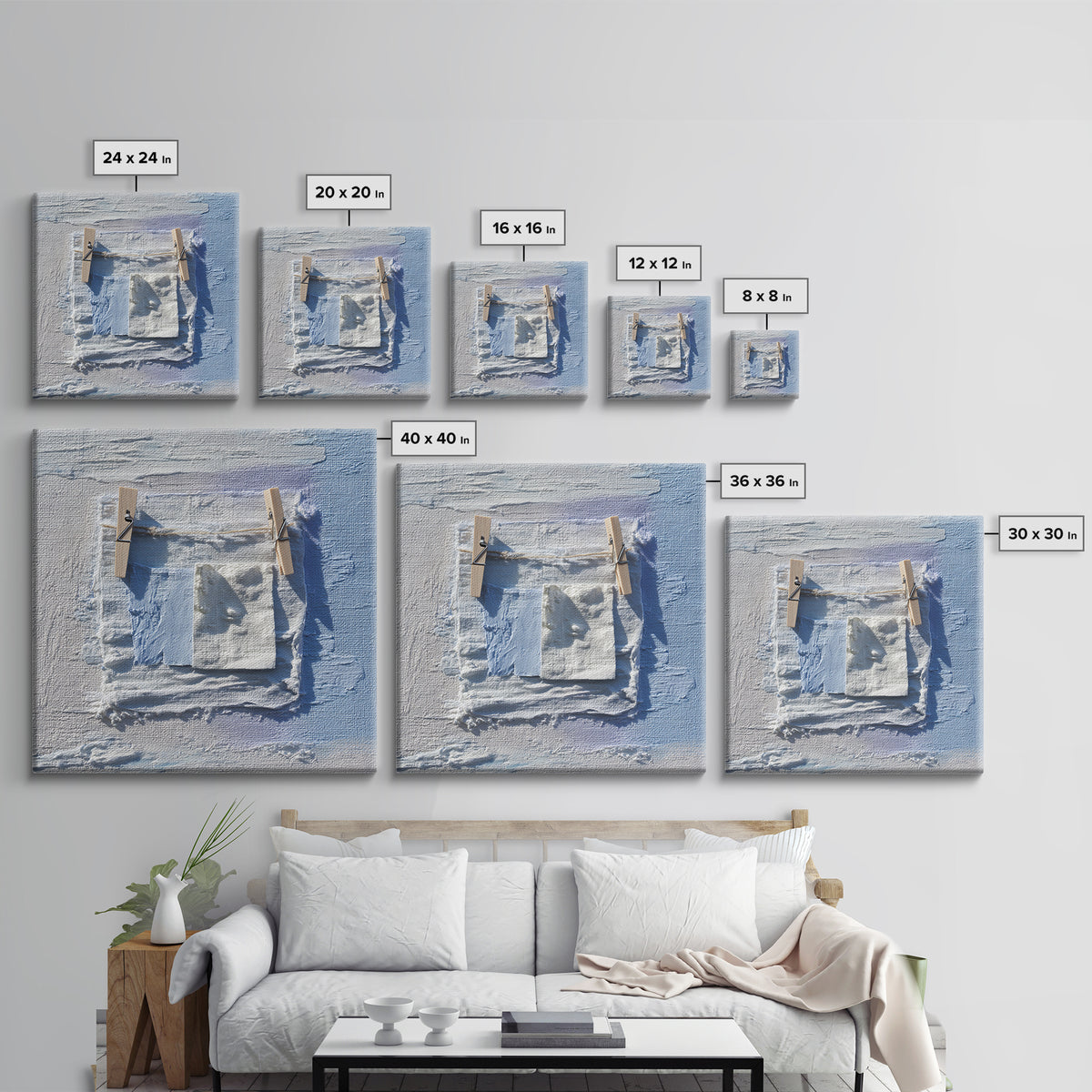 Clean Blue Water Ripple Abstraction Canvas Print, Laundry Room Art, Apartment Wall Art, Living Room Decor, Fine Art, Clean, LRA-1x1-90