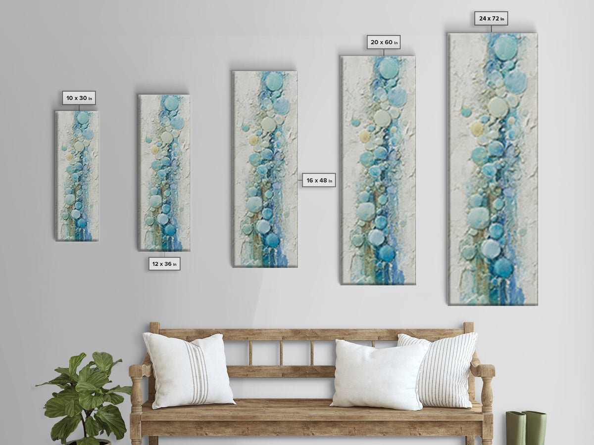 Abstract Suds and Bubbles Framed Canvas Print, Laundry Room Art, Gallery Wall Prints, Living Room Decor, Abstract Art, Clean, LRA-1x3-34