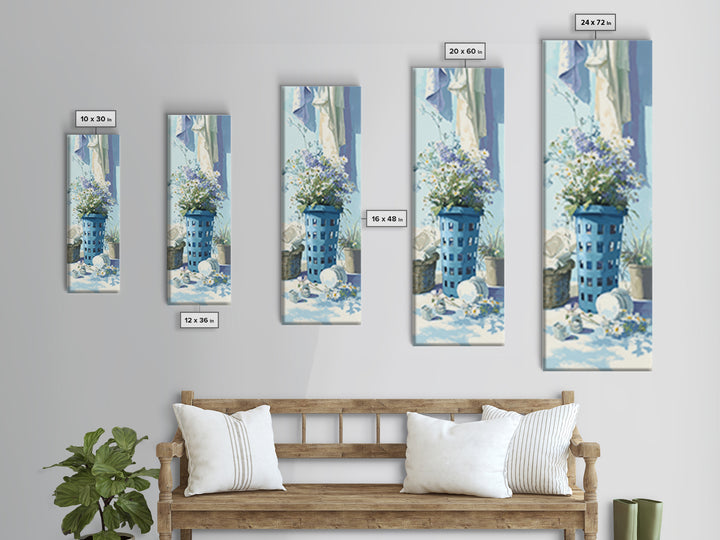 Blue Laundry Basket Canvas Print, Laundry Room Art, Laundry Room Decor, Living Room Decor, Fine Art, Clean, Gallery Decor, LRA-1x3-41