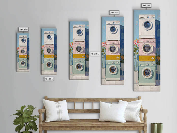 Washing Machine Icon Graphic Without Text Framed Canvas Print, Laundry Room Art, Apartment Wall Art, Living Room Decor, Clean, LRA-1x3-46
