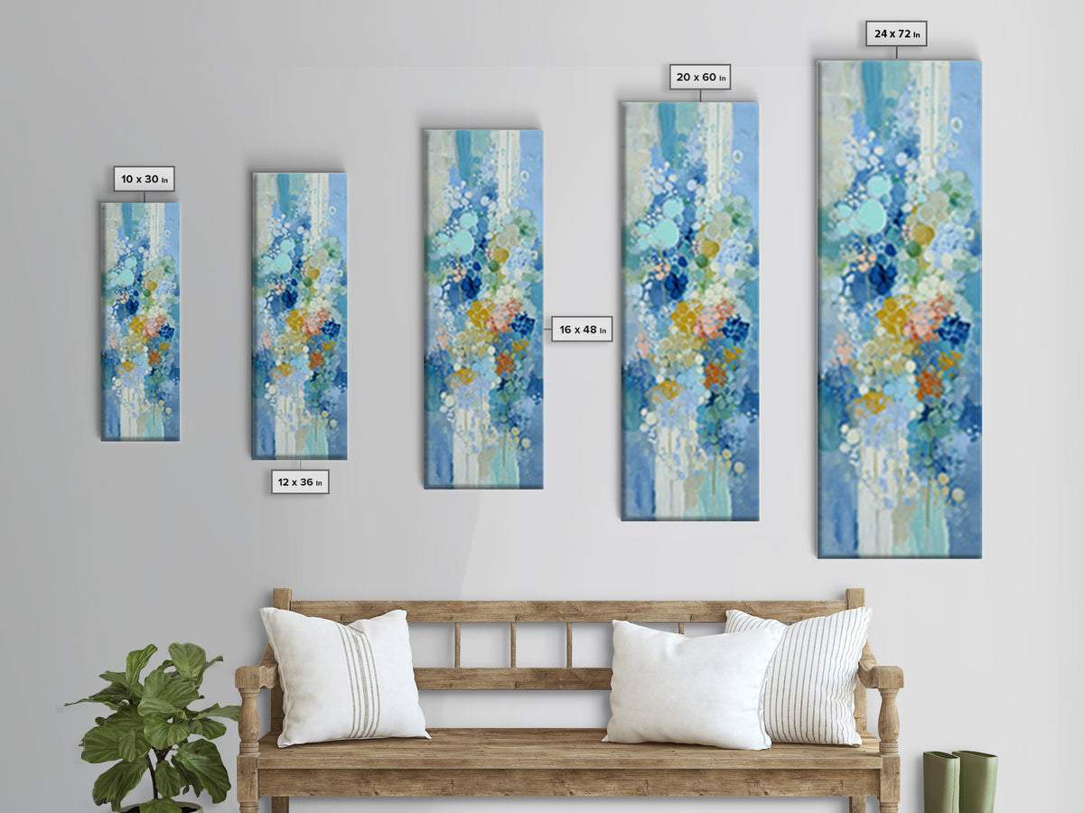 Abstract Suds and Bubbles Framed Canvas Print, Laundry Room Art, Gallery Wall Prints, Living Room Decor, Abstract Art, Clean, LRA-1x3-58