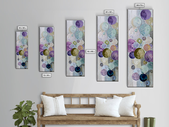 Soap Bubbles Rendered as Playful Abstract Circles Canvas Print, Laundry Room Art, Modern Decor, Living Room Decor, Clean, LRA-1x3-66