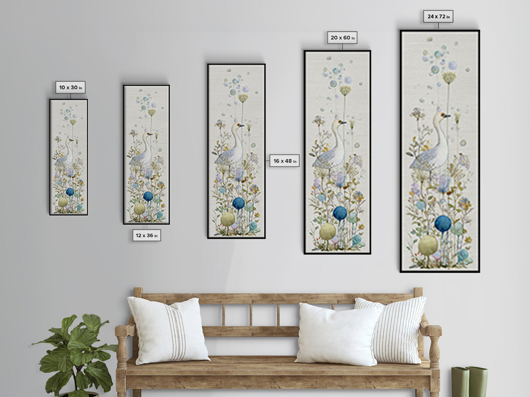 Duck and Bubbles Whimsical Watercolor Framed Canvas Print, Laundry Room Art, Farmhouse Wall Art, Living Room Decor, Clean, LRA-1x3-75
