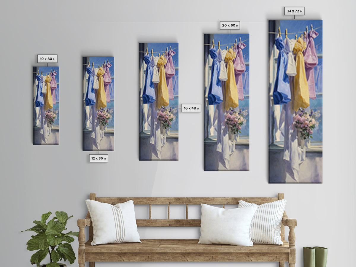 Lavender Sachet and Ribbon Still Life Canvas Print, Laundry Room Art, Art Print, Living Room Decor, Fine Art, Clean, Artwork, LRA-1x3-77
