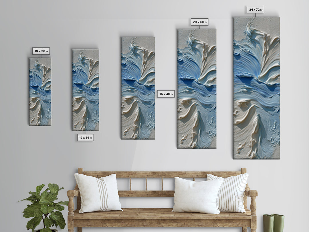 Clean Blue Water Ripple Abstraction Canvas Print, Laundry Room Art, Funny Poster, Living Room Decor, Abstract Art, Clean, LRA-1x3-78