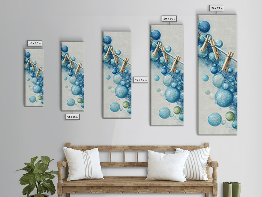 Abstract Suds and Bubbles Canvas Print, Laundry Room Art, Gallery Decor, Living Room Decor, Fine Art, Clean, Contemporary Art, LRA-1x3-82