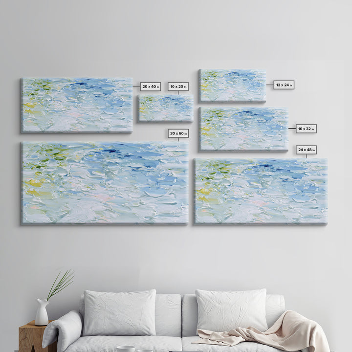 Clean Blue Water Ripple Abstraction Framed Canvas Print, Laundry Room Art, Fine Art Print, Living Room Decor, Abstract Art, LRA-2x1-14