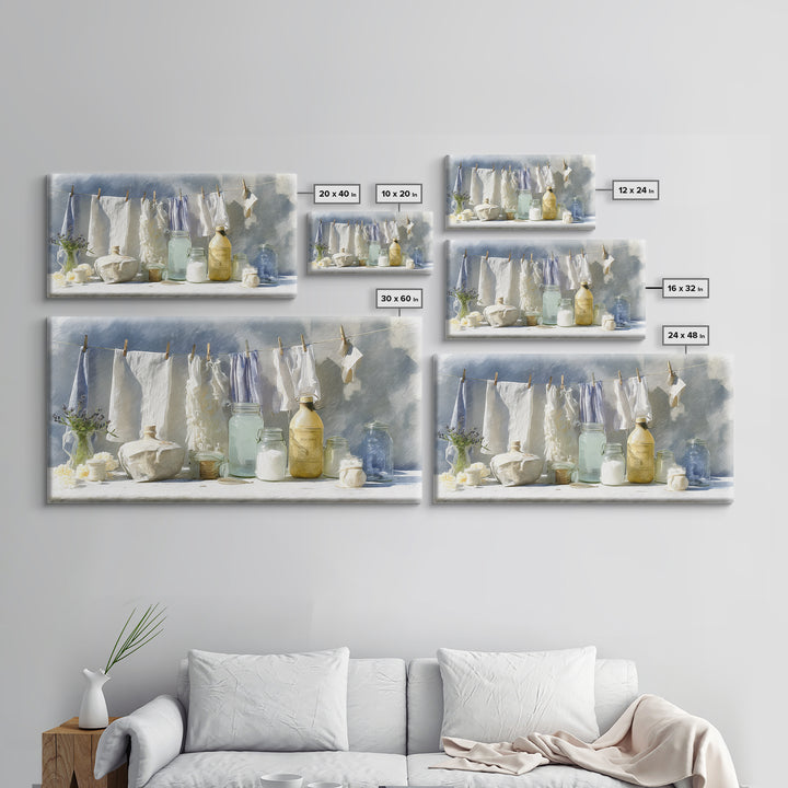 Farmhouse Laundry Sign Ornament Without Words Canvas Print, Laundry Room Art, Minimalist Decor, Living Room Decor, Clean, LRA-2x1-15