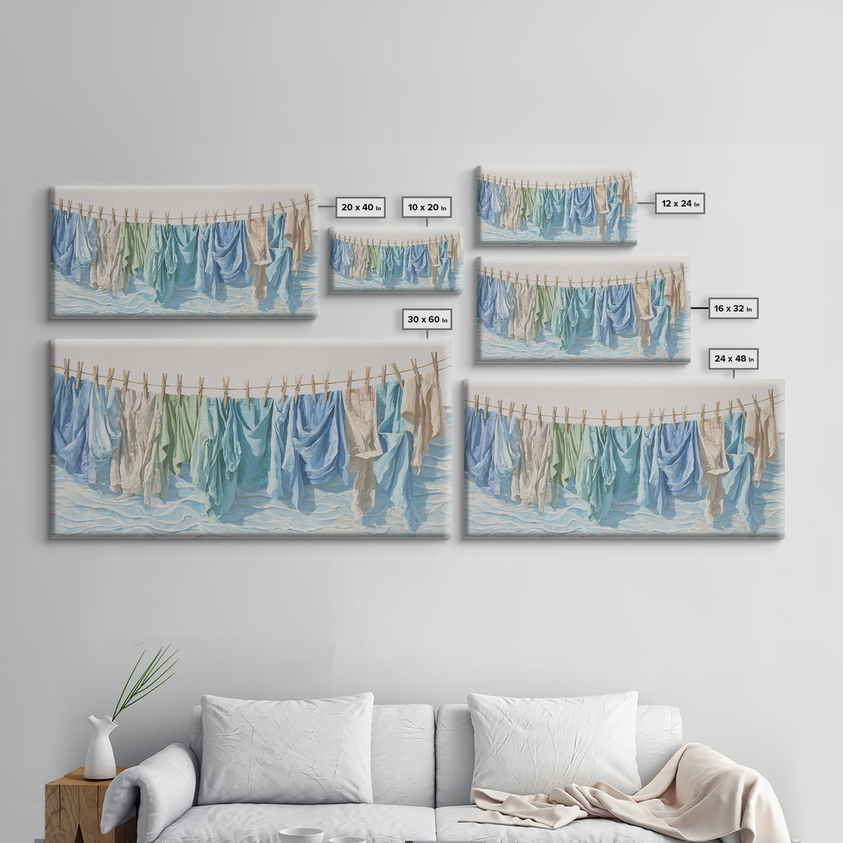 Clean Blue Water Ripple Abstraction Framed Canvas Print, Laundry Room Art, Fine Art Print, Living Room Decor, Abstract Art, LRA-2x1-38
