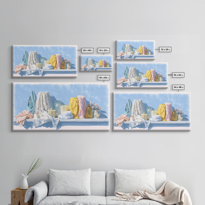 Retro Iron Illustration Canvas Print, Laundry Room Art, Digital Print, Living Room Decor, Oil Painting, Clean, Custom Wall Art, LRA-2x1-77