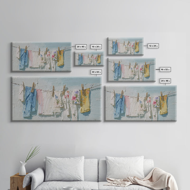 Linen Texture Abstract Framed Canvas Print, Laundry Room Art, Luxury Decor, Living Room Decor, Abstract Art, Clean, LRA-2x1-8