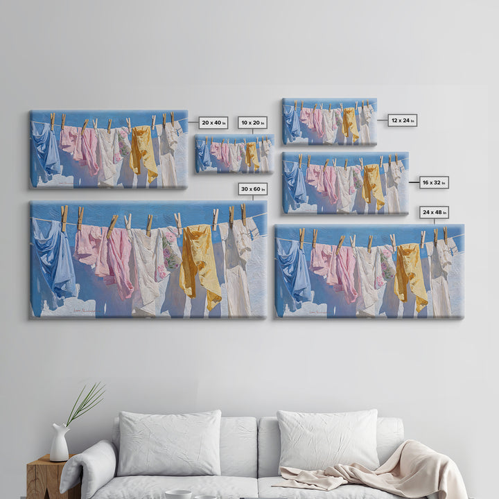 Clean Blue Water Ripple Abstraction Framed Canvas Print, Laundry Room Art, Wall Decor, Living Room Decor, Abstract Art, Clean, LRA-2x1-86