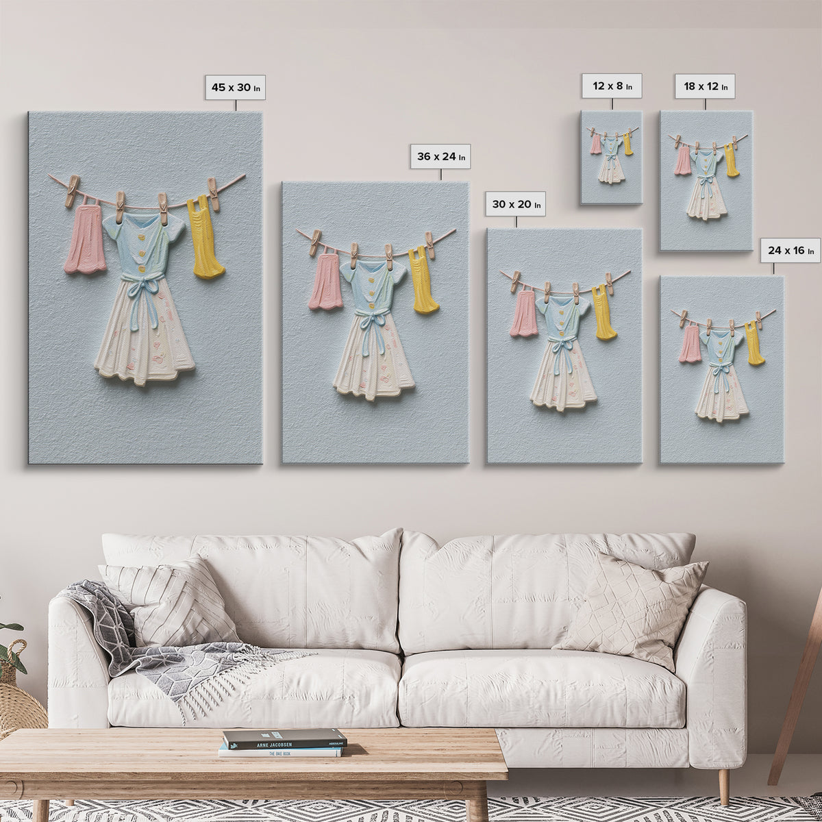 Farmhouse Laundry Sign Ornament Without Words Canvas Print, Laundry Room Art, Fine Art Print, Living Room Decor, Clean, LRA-2x3-27
