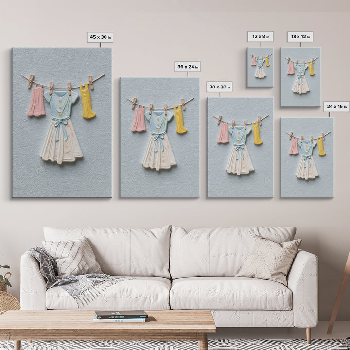 Farmhouse Laundry Sign Ornament Without Words Canvas Print, Laundry Room Art, Fine Art Print, Living Room Decor, Clean, LRA-2x3-27