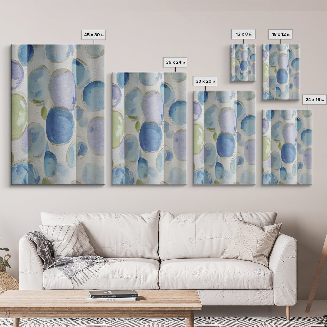 Soap Bubbles Rendered as Playful Abstract Circles Canvas Print, Laundry Room Art, Home Decor, Living Room Decor, Clean, LRA-2x3-38
