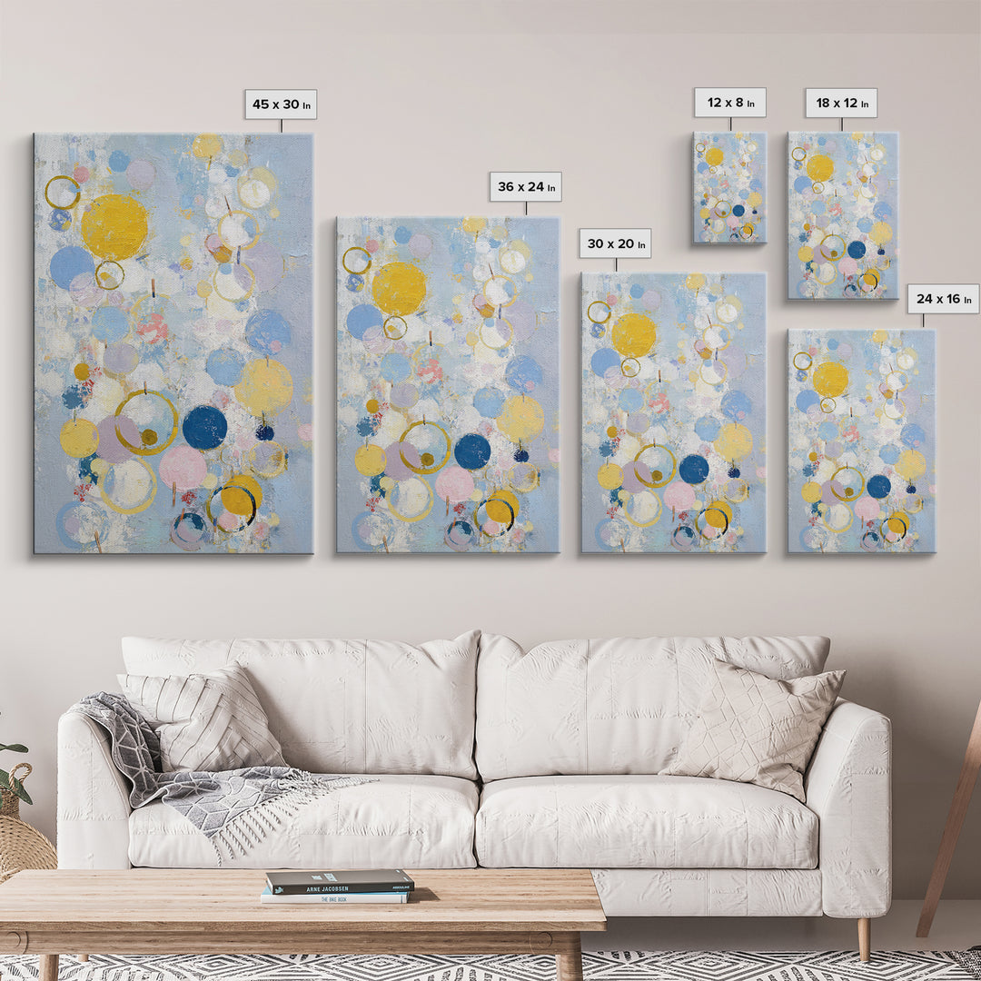 Soap Bubbles Rendered as Playful Abstract Circles Canvas Print, Laundry Room Art, Digital Wall Art, Living Room Decor, Clean, LRA-2x3-62