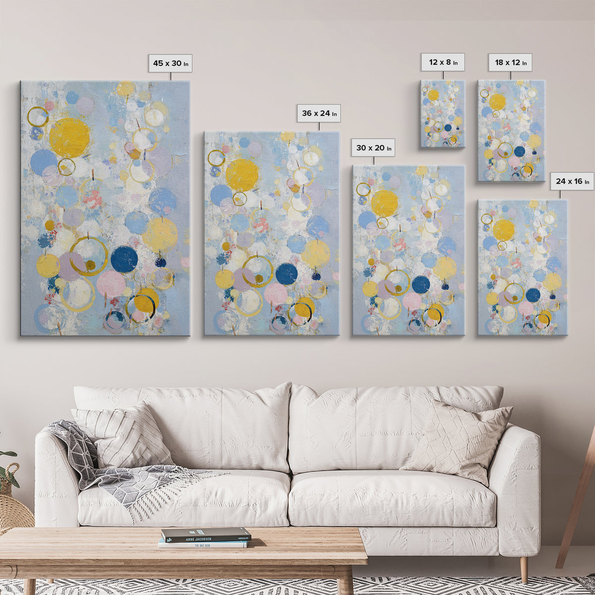 Soap Bubbles Rendered as Playful Abstract Circles Canvas Print, Laundry Room Art, Digital Wall Art, Living Room Decor, Clean, LRA-2x3-62